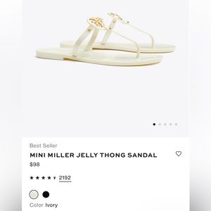 New Tory Burch Mini Miller thong sandals